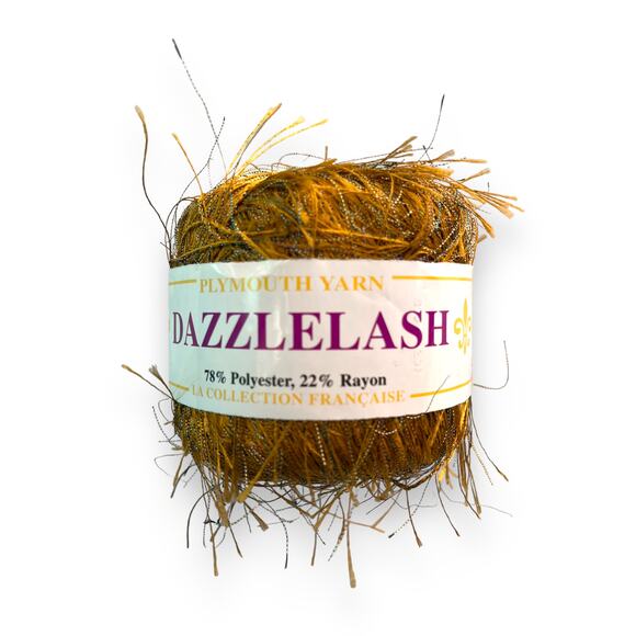 3 Skeins Plymouth Yarn COLORLASH #32 Blue & DAZZLELASH #105 Gold Eyelash Ribbon - Picture 15 of 16